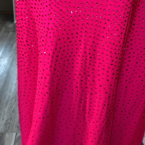 Hot Pink One Shoulder Open Back Sherri Hill Size 0 Prom Dress with Slit + bustle - Picture 12 of 16